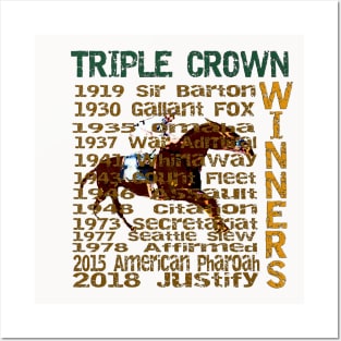 Triple Crown Winners 2018 - Famous Racehorses Posters and Art